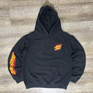Vintage Santa Cruz Skateboards Hoodie Youth L Sleeve Hit 90s Flames
